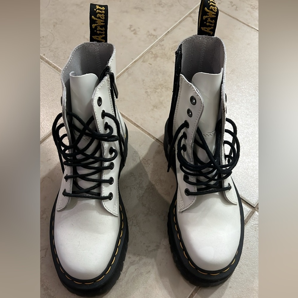 Dr. Martens Platform White and Black Boots